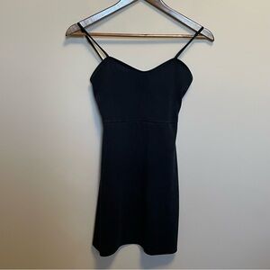 Aritzia Sunday Best Black Mini Dress Sweetheart Spaghetti Strap Ribbed Women S